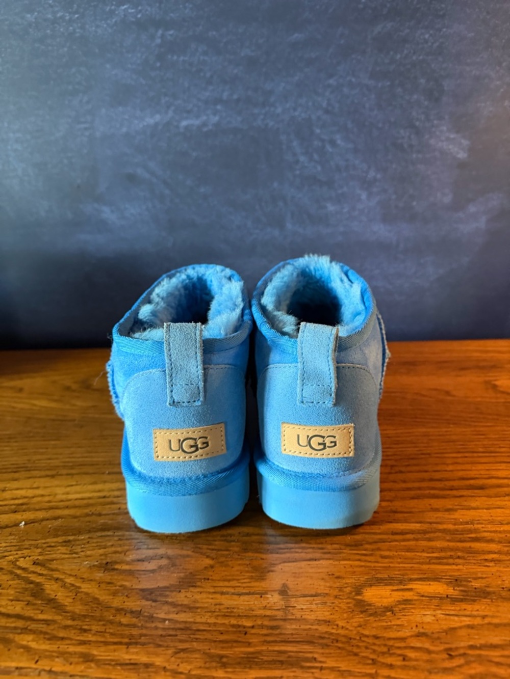 UGG Blue Suede Classic Cozy Slip-On Boots - Picture 2 of 3